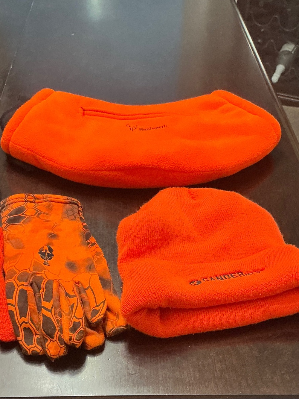 High-Vis Orange Fleece Beanie, Neck Warmer, socks & Gloves Set
